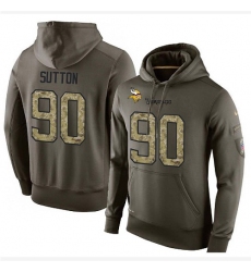 NFL Nike Minnesota Vikings #90 Will Sutton Green Salute To Service Men's Pullover Hoodie