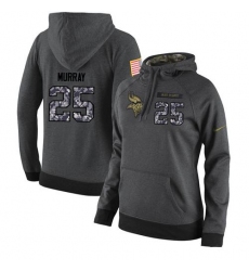 NFL Women's Nike Minnesota Vikings #25 Latavius Murray Stitched Black Anthracite Salute to Service Player Performance Hoodie