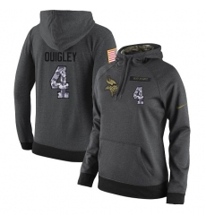 NFL Women's Nike Minnesota Vikings #4 Ryan Quigley Stitched Black Anthracite Salute to Service Player Performance Hoodie