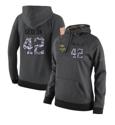 NFL Women's Nike Minnesota Vikings #42 Ben Gedeon Stitched Black Anthracite Salute to Service Player Performance Hoodie