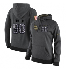 NFL Women's Nike Minnesota Vikings #90 Will Sutton Stitched Black Anthracite Salute to Service Player Performance Hoodie