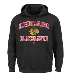 NHL Men's Chicago Blackhawks Majestic Heart & Soul Hoodie - Black