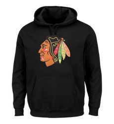 NHL Men's Chicago Blackhawks Rinkside Black Big & Tall Primary Logo Pullover Hoodie