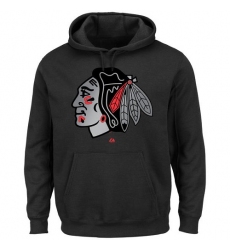 NHL Men's Majestic Chicago Blackhawks Game Reflex Pullover Hoodie - Black