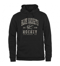 NHL Men's Columbus Blue Jackets Black Camo Stack Pullover Hoodie