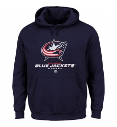 NHL Men's Columbus Blue Jackets Majestic Big & Tall Critical Victory Pullover Hoodie - Navy Blue