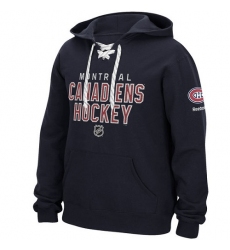 NHL Men's Montreal Canadiens Reebok Stitch Em Up Lace Hoodie - Navy