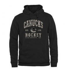 NHL Men's Vancouver Canucks Black Camo Stack Pullover Hoodie