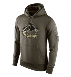 NHL Men's Vancouver Canucks Nike Olive Salute To Service KO Performance Hoodie