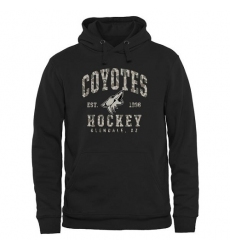 NHL Men's Arizona Coyotes Black Camo Stack Pullover Hoodie