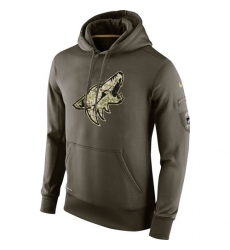 NHL Men's Arizona Coyotes Nike Olive Salute To Service KO Performance Hoodie