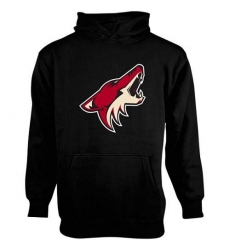 NHL Men's Old Time Hockey Arizona Coyotes Youth Big Logo Fleece Pullover Hoodie - Black