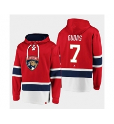 Men's Florida Panthers #7 Radko Gudas Red Ageless Must-Have Lace-Up Pullover Hoodie