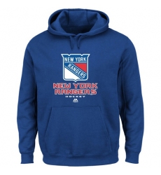 NHL Men's Majsetic New York Rangers Critical Victory VIII Pullover Hoodie - Royal Blue