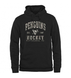 NHL Men's Pittsburgh Penguins Black Camo Stack Pullover Hoodie