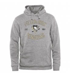 NHL Men's Pittsburgh Penguins Heritage Pullover Hoodie - Ash