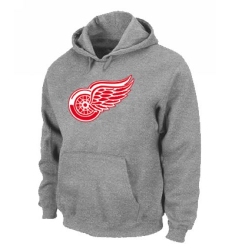 NHL Men's Detroit Red Wings Big & Tall Logo Hoodie - Grey