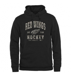 NHL Men's Detroit Red Wings Black Camo Stack Pullover Hoodie