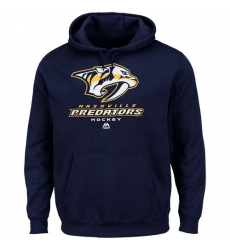 NHL Men's Nashville Predators Majestic Critical Victory VIII Fleece Hoodie - Navy Blue