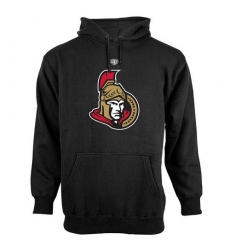 NHL Men's Ottawa Senators Old Time Hockey Big Logo with Crest Pullover Hoodie - Black