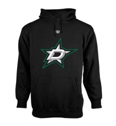 NHL Men's Dallas Stars Old Time Hockey Big Logo with Crest Pullover Hoodie - Black