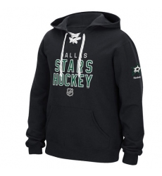 NHL Men's Dallas Stars Reebok Stitch Em Up Lace Hoodie - Black