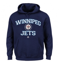 NHL Men's Winnipeg Jets Majestic Heart & Soul Hoodie - Navy Blue