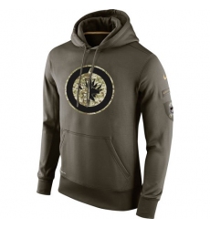 NHL Men's Winnipeg Jets Nike Olive Salute To Service KO Performance Hoodie