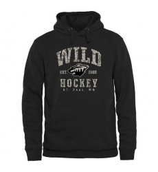 NHL Men's Minnesota Wild Black Camo Stack Pullover Hoodie