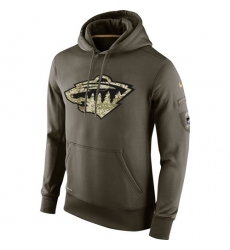 NHL Men's Minnesota Wild Nike Olive Salute To Service KO Performance Hoodie