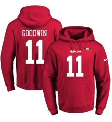 NFL Men's Nike San Francisco 49ers #11 Marquise Goodwin Red Name & Number Pullover Hoodie