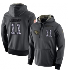 NFL Men's Nike San Francisco 49ers #11 Marquise Goodwin Stitched Black Anthracite Salute to Service Player Performance Hoodie