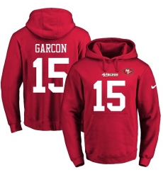 NFL Men's Nike San Francisco 49ers #15 Pierre Garcon Red Name & Number Pullover Hoodie