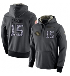 NFL Men's Nike San Francisco 49ers #15 Pierre Garcon Stitched Black Anthracite Salute to Service Player Performance Hoodie