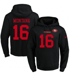 NFL Men's Nike San Francisco 49ers #16 Joe Montana Black Name & Number Pullover Hoodie