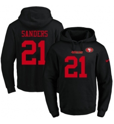 NFL Men's Nike San Francisco 49ers #21 Deion Sanders Black Name & Number Pullover Hoodie