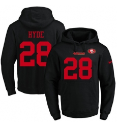 NFL Men's Nike San Francisco 49ers #28 Carlos Hyde Black Name & Number Pullover Hoodie