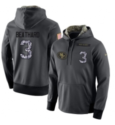 NFL Men's Nike San Francisco 49ers #3 C. J. Beathard Stitched Black Anthracite Salute to Service Player Performance Hoodie