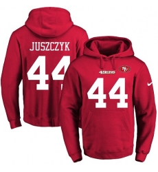 NFL Men's Nike San Francisco 49ers #44 Kyle Juszczyk Red Name & Number Pullover Hoodie