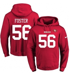 NFL Men's Nike San Francisco 49ers #56 Reuben Foster Red Name & Number Pullover Hoodie