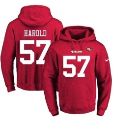 NFL Men's Nike San Francisco 49ers #57 Eli Harold Red Name & Number Pullover Hoodie