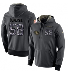 NFL Men's Nike San Francisco 49ers #58 Elvis Dumervil Stitched Black Anthracite Salute to Service Player Performance Hoodie