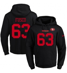 NFL Men's Nike San Francisco 49ers #63 Brandon Fusco Black Name & Number Pullover Hoodie