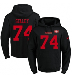 NFL Men's Nike San Francisco 49ers #74 Joe Staley Black Name & Number Pullover Hoodie