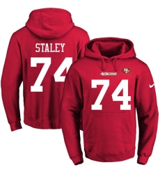 NFL Men's Nike San Francisco 49ers #74 Joe Staley Red Name & Number Pullover Hoodie