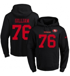 NFL Men's Nike San Francisco 49ers #76 Garry Gilliam Black Name & Number Pullover Hoodie