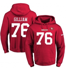 NFL Men's Nike San Francisco 49ers #76 Garry Gilliam Red Name & Number Pullover Hoodie