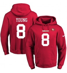 NFL Men's Nike San Francisco 49ers #8 Steve Young Red Name & Number Pullover Hoodie