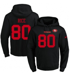 NFL Men's Nike San Francisco 49ers #80 Jerry Rice Black Name & Number Pullover Hoodie