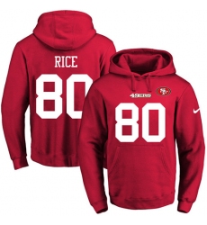 NFL Men's Nike San Francisco 49ers #80 Jerry Rice Red Name & Number Pullover Hoodie